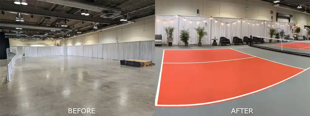 Temporary Pickleball Court at the Calgary Home and Garden Show 2024